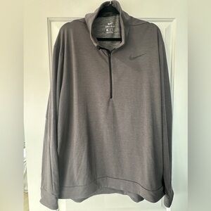 Nike Dri-FIT Gray Half Zip Long Sleeve Shirt XXL